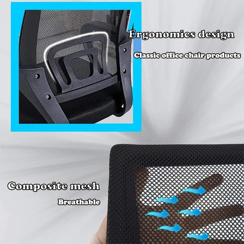 Office Chair Ergonomic Desk Chair Mesh Computer Chair Lumbar Support Adjustable Stool Rolling Swivel Chair For Home Office