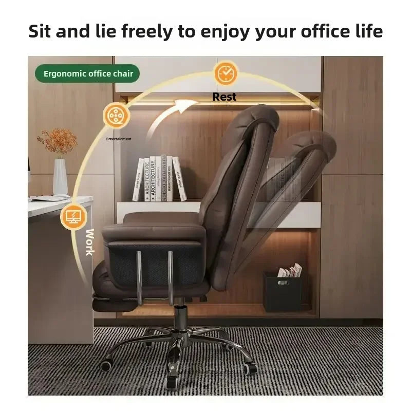 Boss Chair, Home Office Computer  Comfortable Sofa, Study Room  Can Lie Down and Rotate